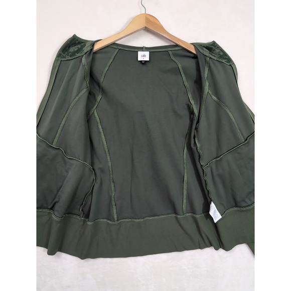 Cabi Marathon Jacket Hoodie‎ Womens M Green Floral Camo Slim Fit Athleisure 6030 - Picture 5 of 12